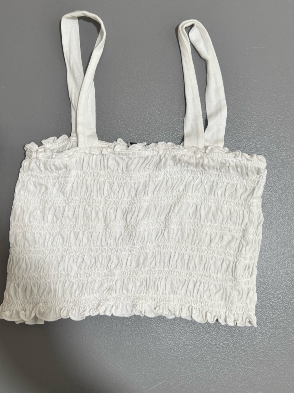 AE Cropped Smocked Tank Top with Wide Straps - Picture 7 of 11